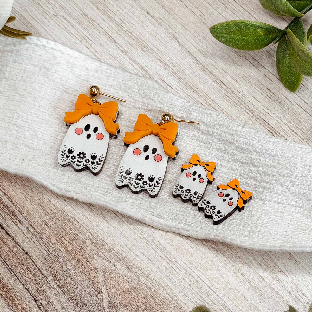 Whimsical Floral Ghost Earring (Set of 2) - Glowforge
