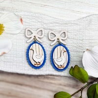 Whimsical Goose Bow Earrings - Glowforge