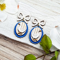 Whimsical Goose Bow Earrings - Glowforge