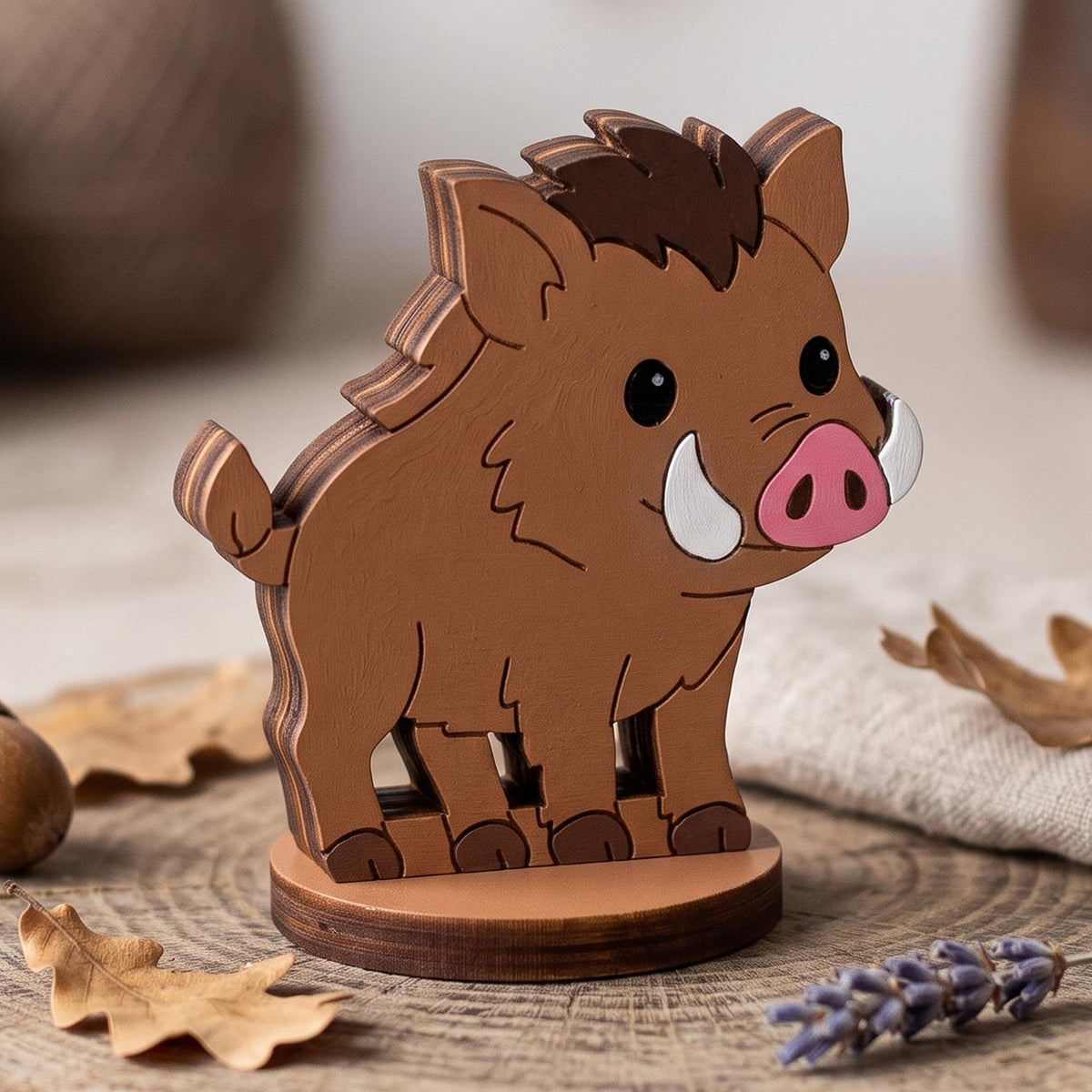 Wild Boar Educational Figure - Woodland Animal for Nature & Wildlife Play - Glowforge