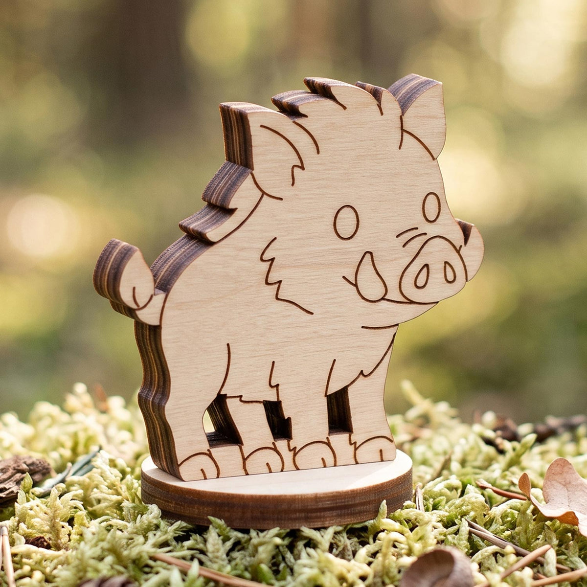 Wild Boar Educational Figure - Woodland Animal for Nature & Wildlife Play - Glowforge
