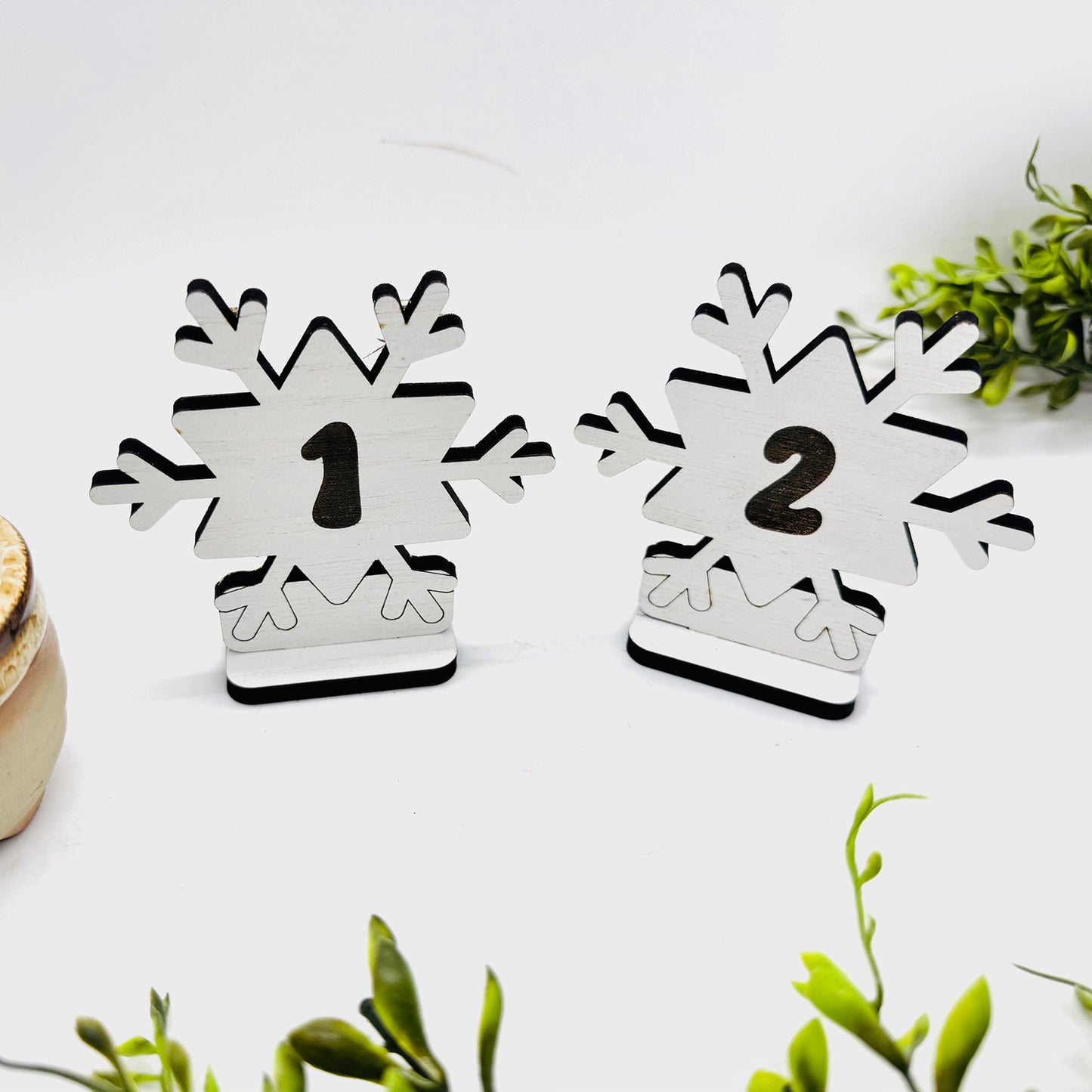 Winter Snowflake Table Numbers (Set of 12) - Glowforge
