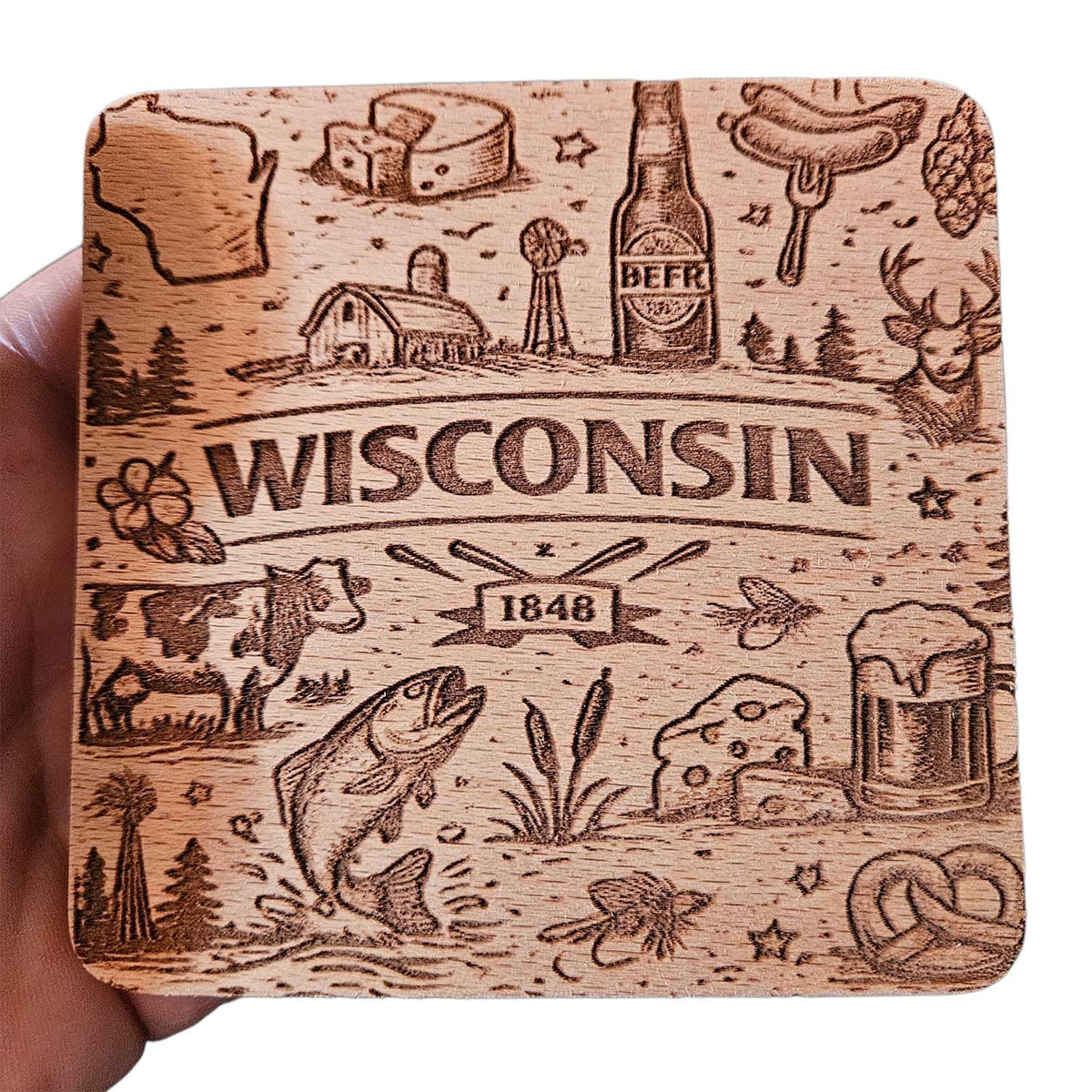 Wisconsin Coaster Design - Glowforge
