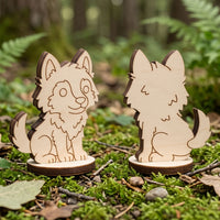 Wolf Tabletop Figure - Forest Animal Miniature for Games & Dioramas - Glowforge