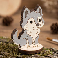Wolf Tabletop Figure - Forest Animal Miniature for Games & Dioramas - Glowforge