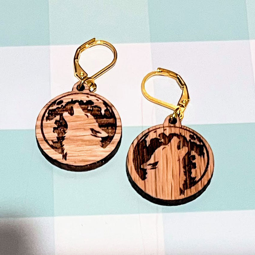 Wolf / Werewolf Earring Pendants  - Glowforge