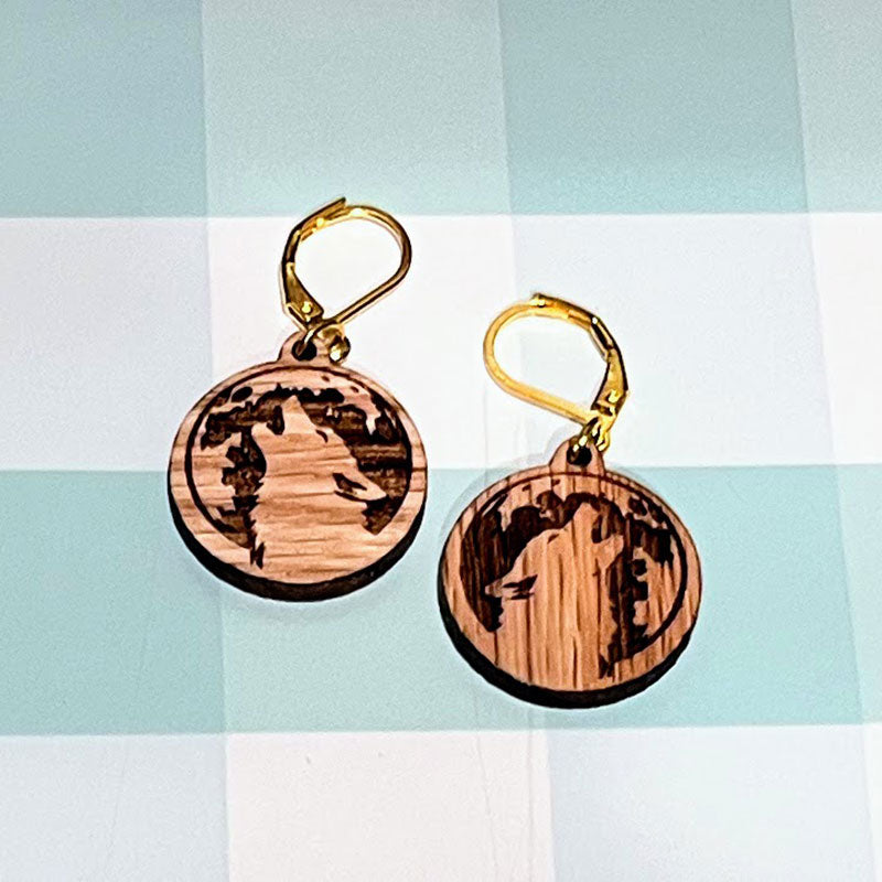 Wolf / Werewolf Earring Pendants - Glowforge