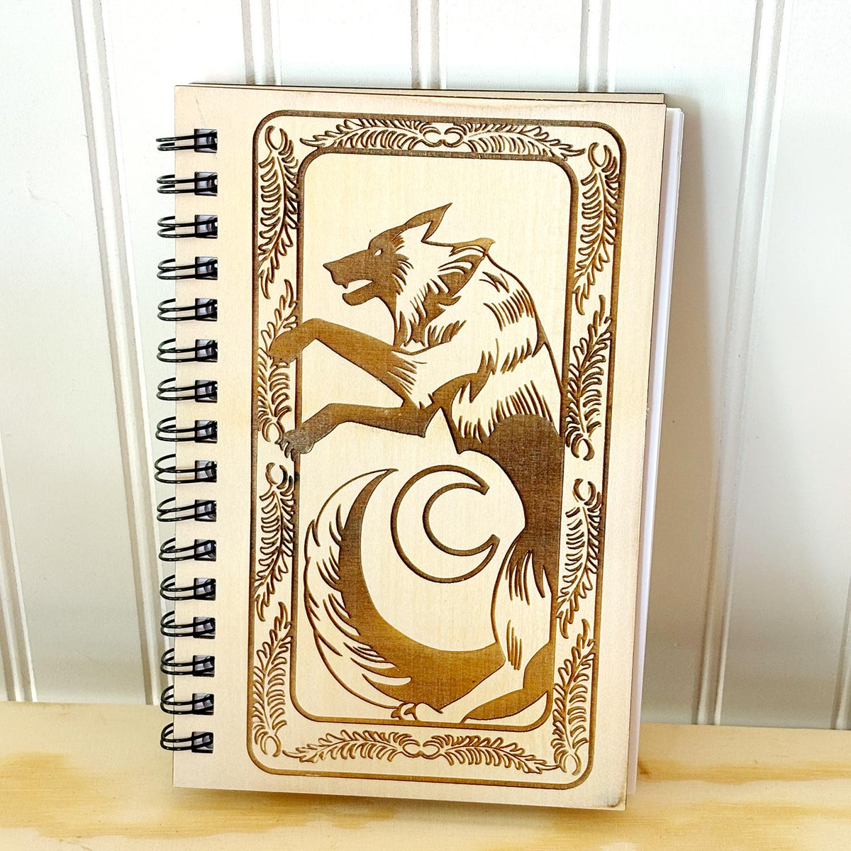 Wolf Wood Sketchbook Notebook Cover - Glowforge