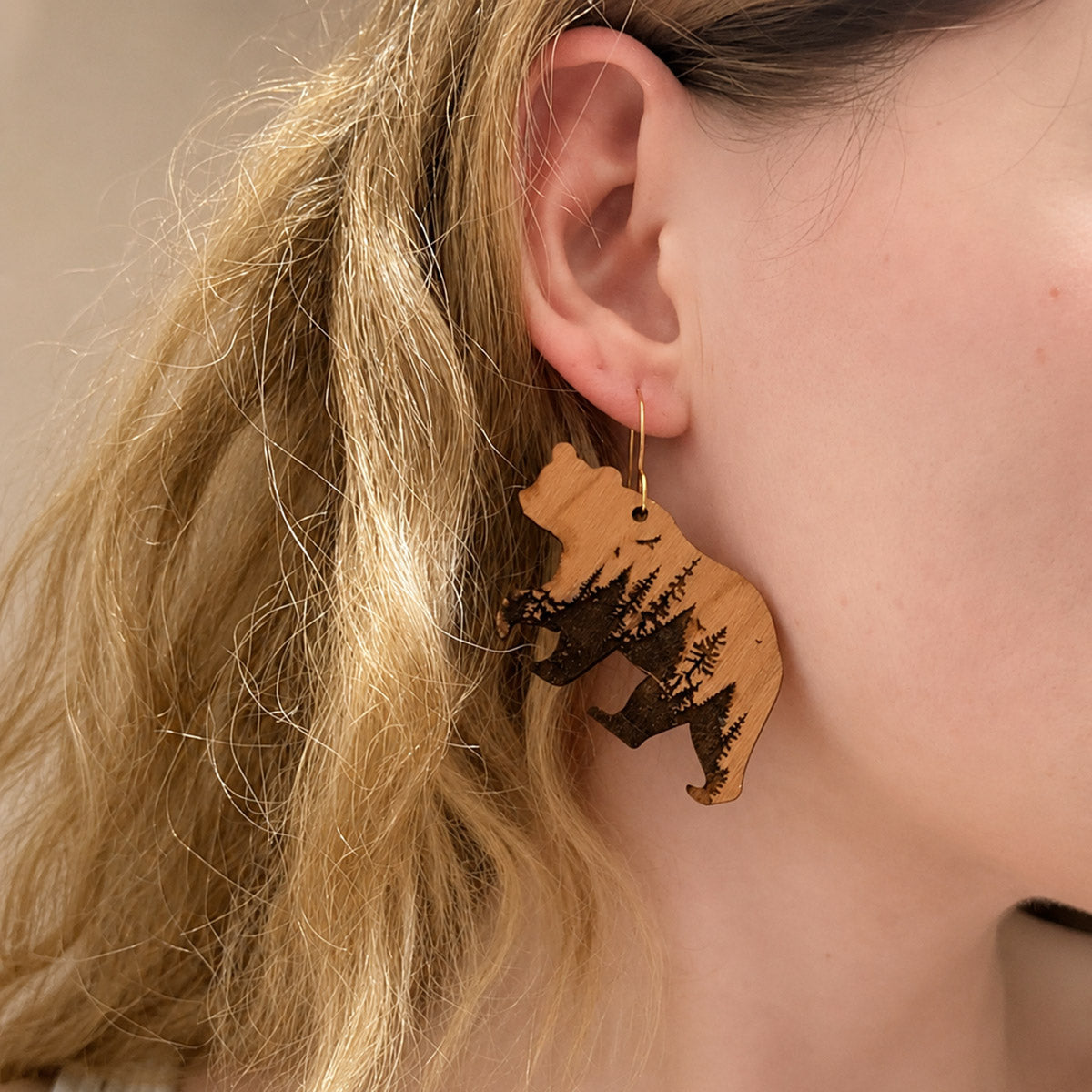 Woodland Bear Earrings - Glowforge