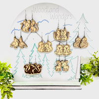 Woodland Wonders #2 Earrings (Set of 8) & Display Stand - Glowforge