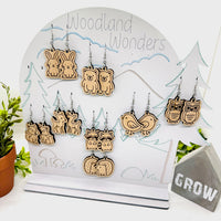 Woodland Wonders Earrings (Set of 8) & Display Stand - Glowforge