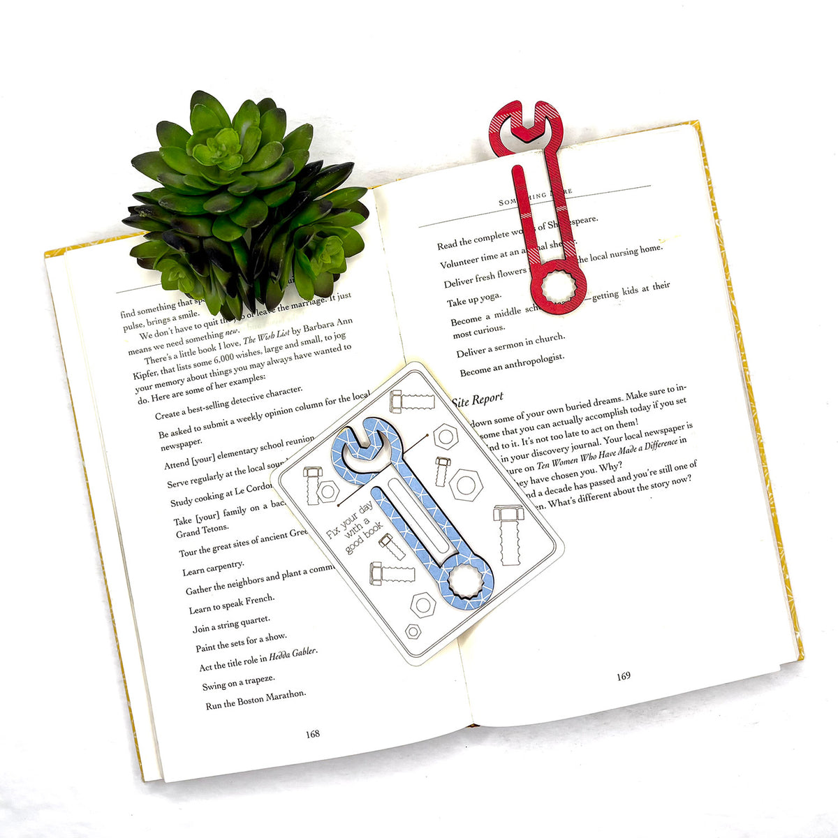 Wrench Shaped Bookmark with Card Backer - Paperclip - Snack Bag Closure - Glowforge