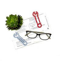 Wrench Shaped Bookmark with Card Backer - Paperclip - Snack Bag Closure - Glowforge