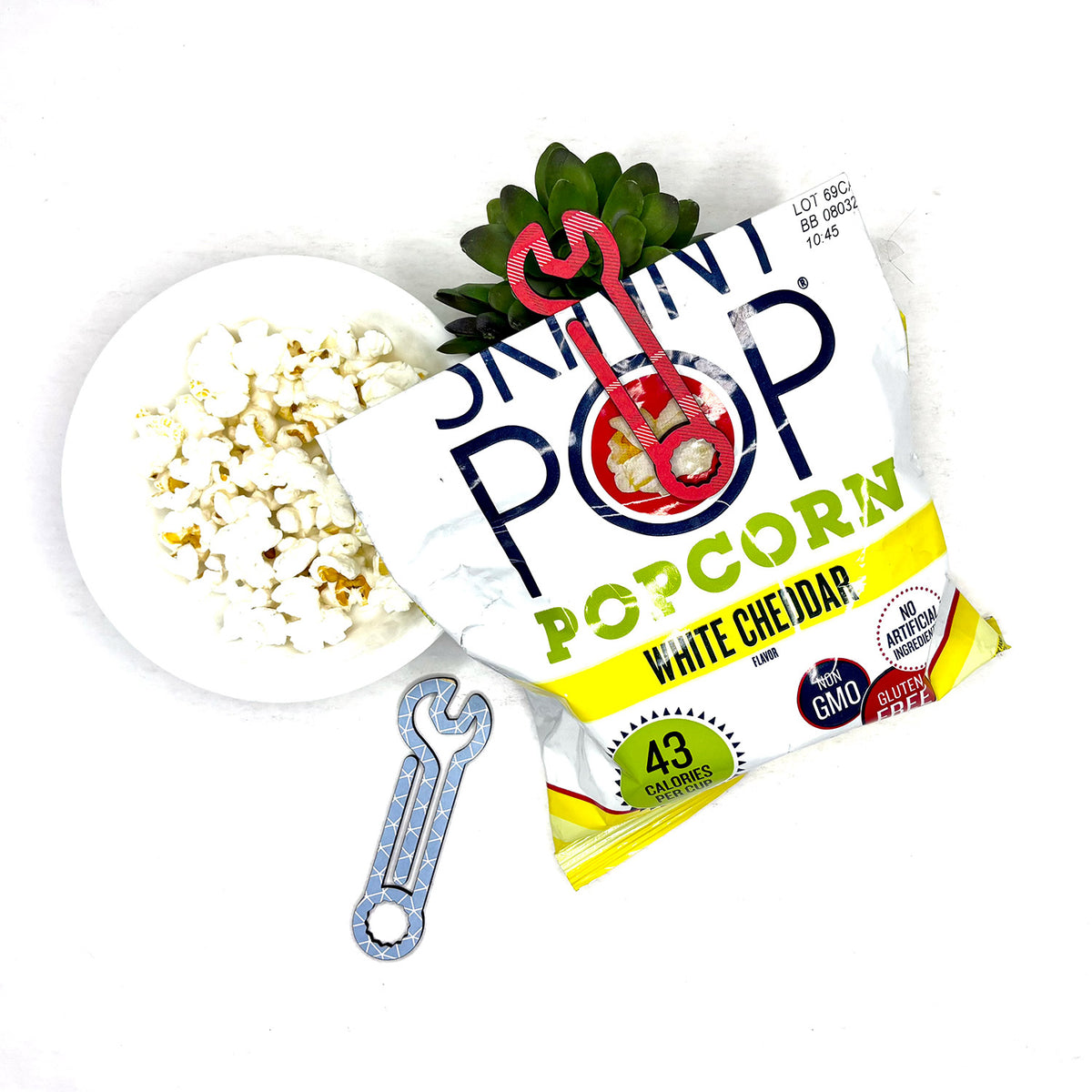 Wrench Shaped Bookmark with Card Backer - Paperclip - Snack Bag Closure - Glowforge