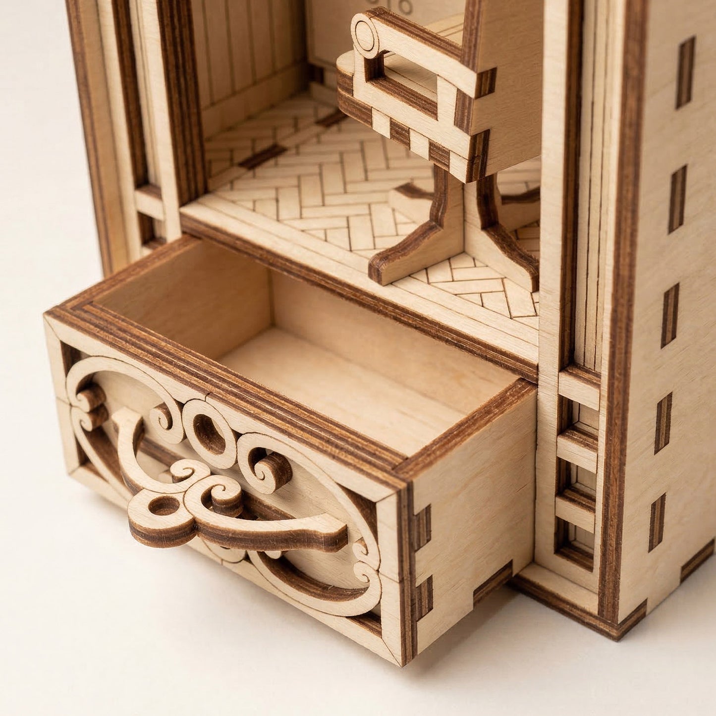 Writer’s Office Book Nook - Cozy Library Study Diorama - Glowforge