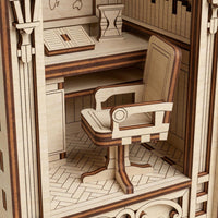 Writer’s Office Book Nook - Cozy Library Study Diorama - Glowforge