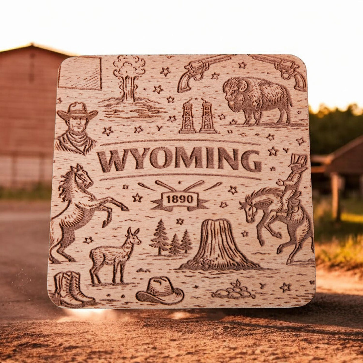 Wyoming Coaster Design - Glowforge