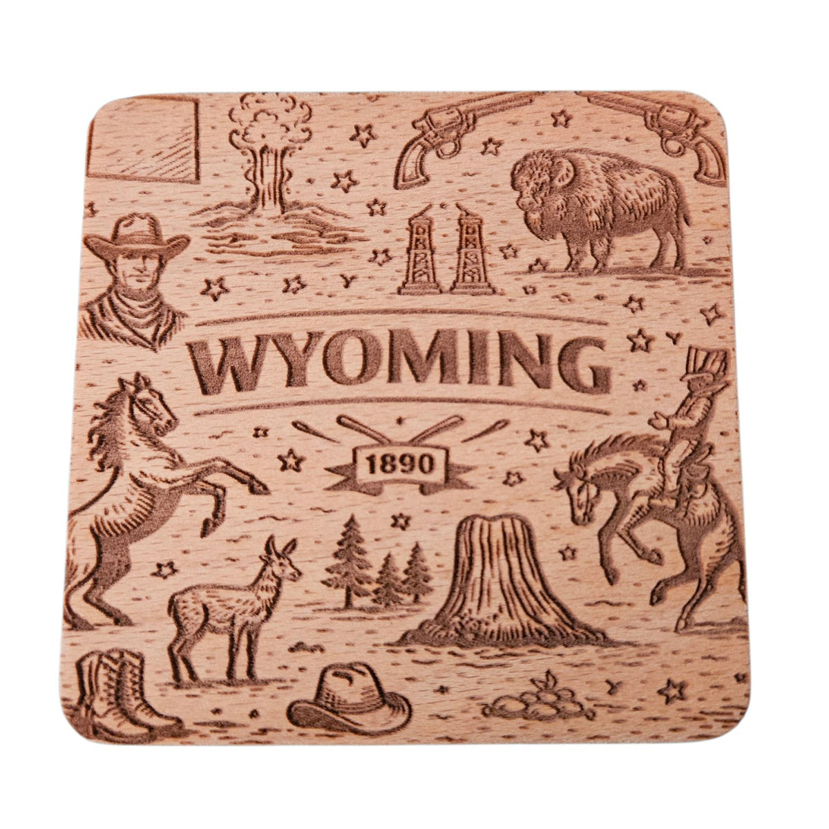 Wyoming Coaster Design - Glowforge