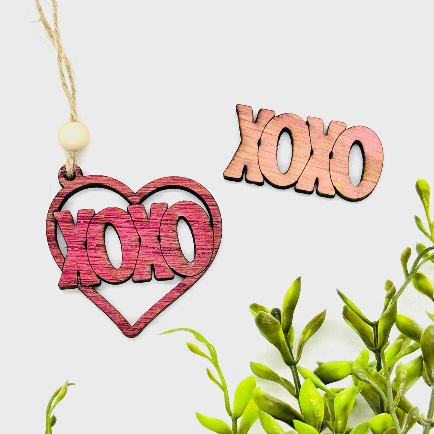 XOXO Heart Layered Car Charm