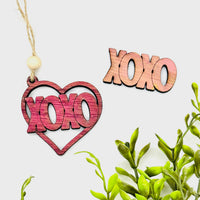 XOXO Heart Layered Car Charm