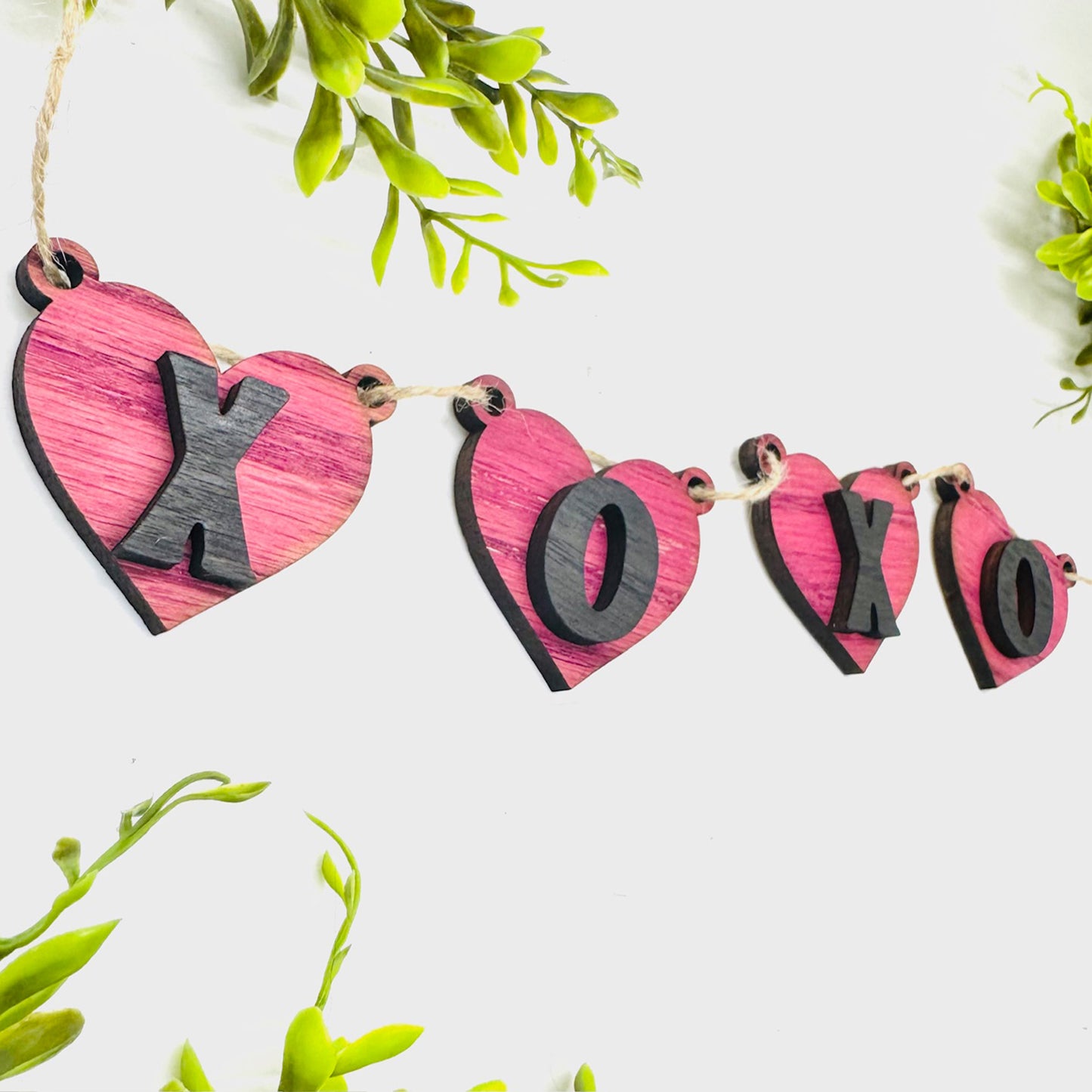 XOXO Layered Heart Banner - Glowforge