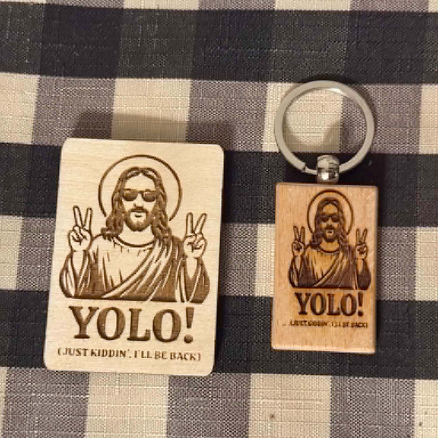 "YOLO!" Keychain and Magnet Set - Glowforge