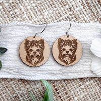 Yorkie Engraved Disc Earrings - Glowforge