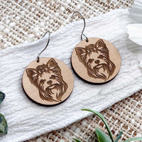 Yorkie Engraved Disc Earrings - Glowforge
