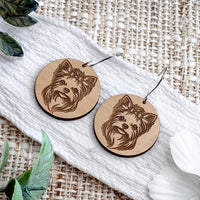 Yorkie Engraved Disc Earrings  - Glowforge
