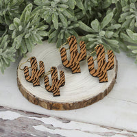 Zebra Print Cactus Earrings (Set of 2 Sizes) - Glowforge