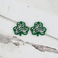 Zebra Print Shamrock Earrings - St. Patrick's Day Earrings - Glowforge