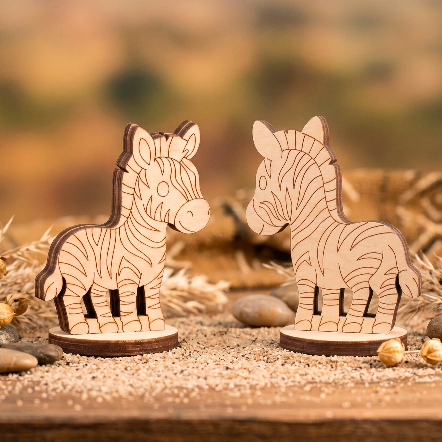 Zebra Toy - African Safari Animal Figure for Crafts & Painting - Glowforge