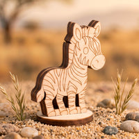 Zebra Toy - African Safari Animal Figure for Crafts & Painting - Glowforge