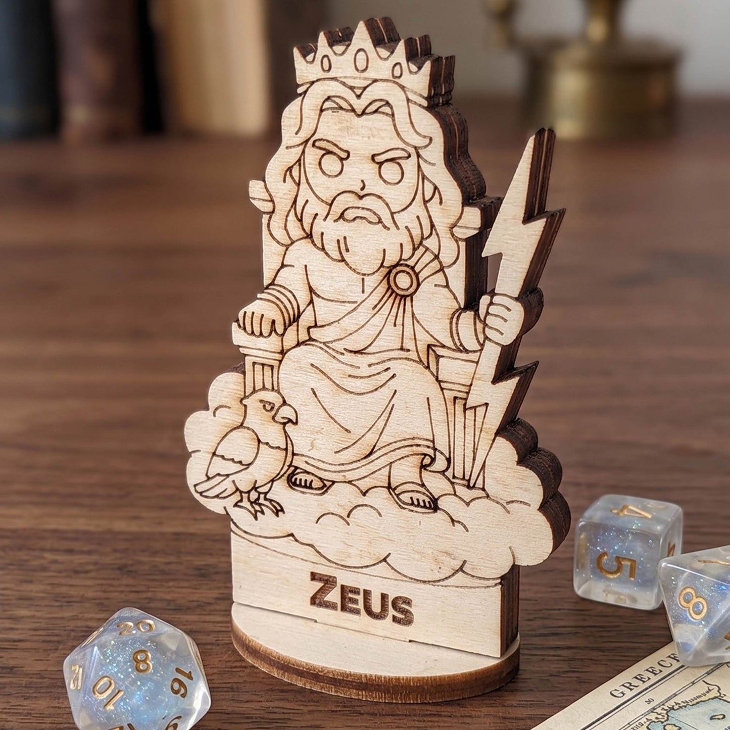 Zeus Greek God Tabletop Figurine - Thunder God, Olympian King, Mythology Character - Glowforge