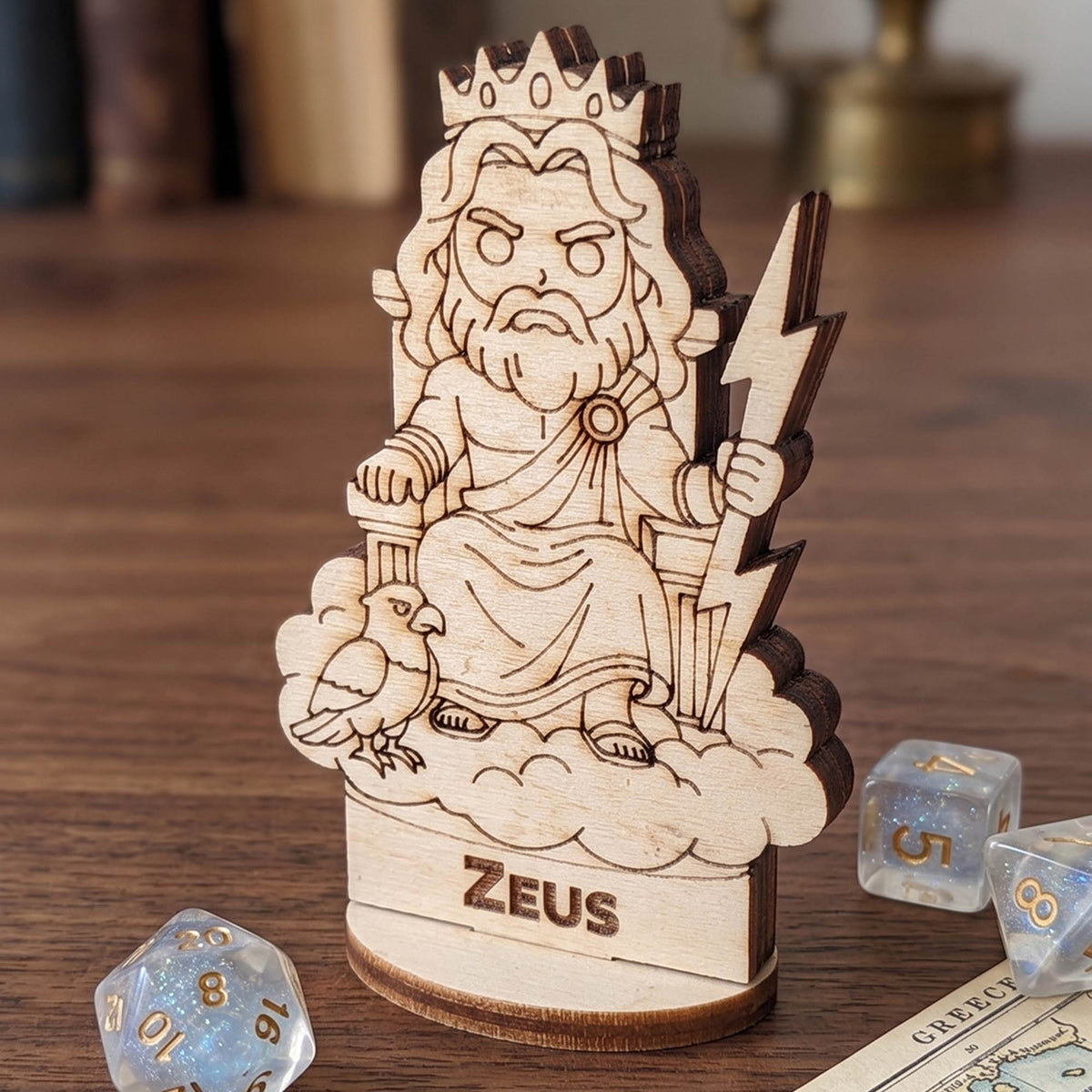 Zeus Greek God Tabletop Figurine - Thunder God, Olympian King, Mythology Character - Glowforge