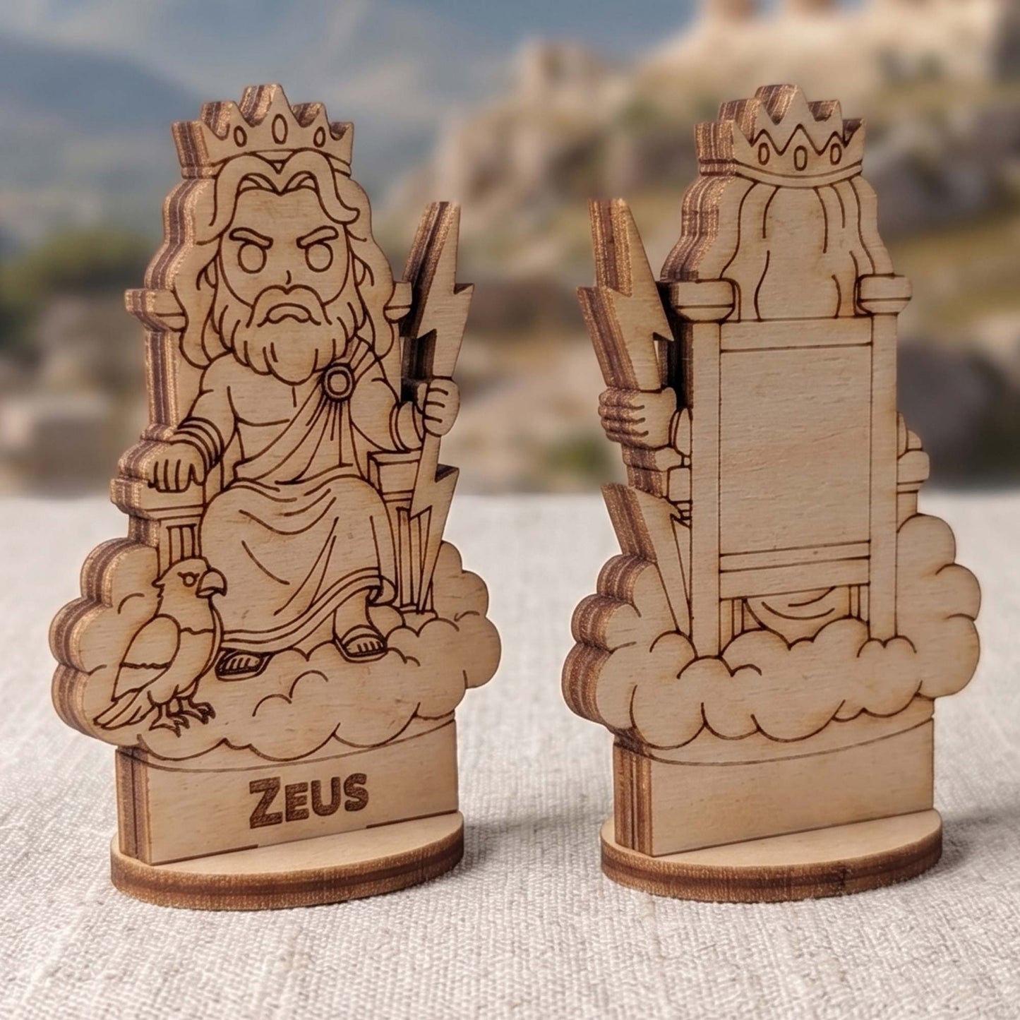 Zeus Greek God Tabletop Figurine - Thunder God, Olympian King, Mythology Character - Glowforge