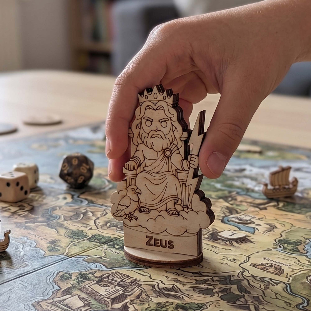 Zeus Greek God Tabletop Figurine - Thunder God, Olympian King, Mythology Character - Glowforge