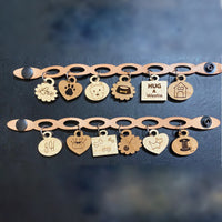 Leather Charm Bracelet with 4 Charms