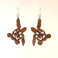 Beachy Baby Sea Turtle Earrings With Flower Cut Out