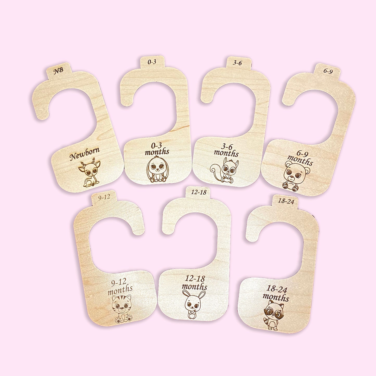 Forest Animal Baby Clothes Closet Organizers (Set of 7)