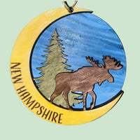 Moose and Moon Ornament