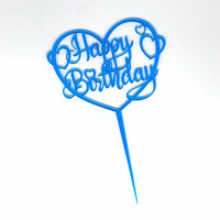 Happy Birthday Hearts Cake Topper