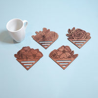 Floral Puzzle Coaster (Set of 4)