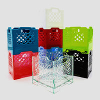 Stackable Small Milk Crates With Shelf
