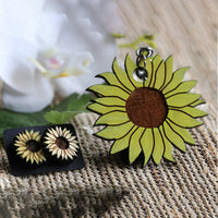 Sunflower Pendant and Earring Set