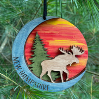 Moose and Moon Ornament