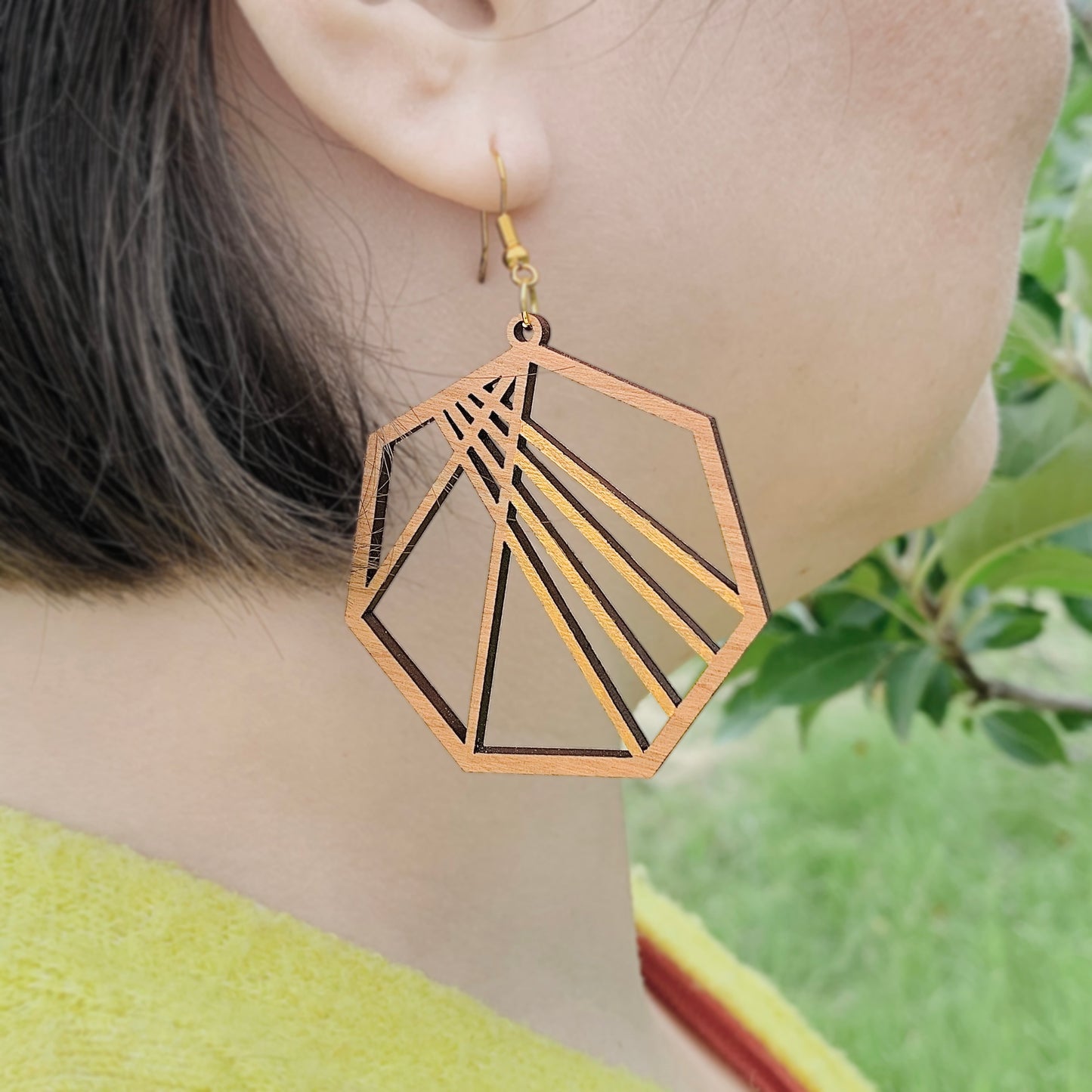 Geometric Heptagon Earrings
