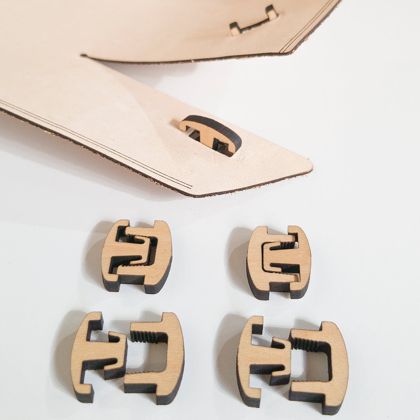 Plywood Clips for Leather