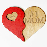 #1 MOM Happy Mothers Day 3D Heart - Personalized Wall Art for a Mother's Day Gift