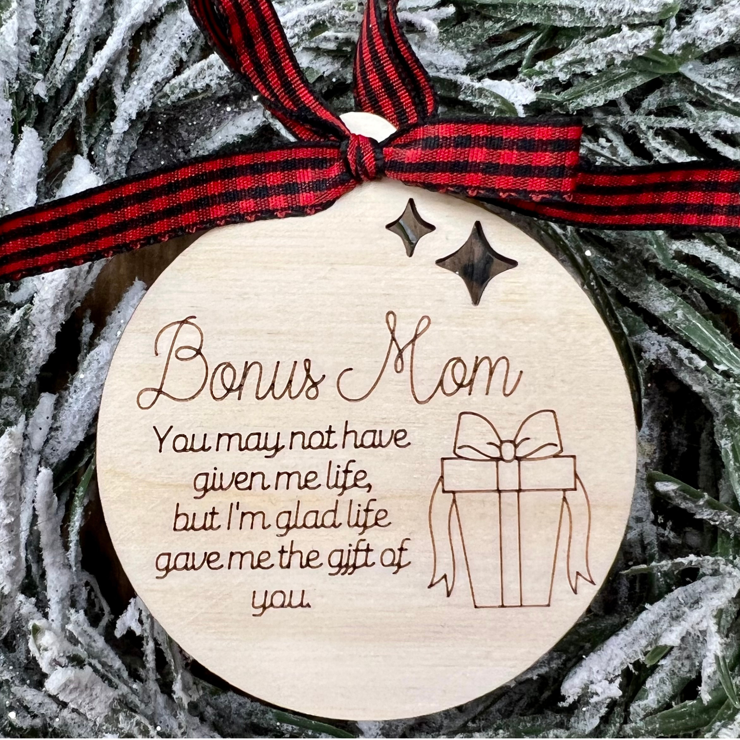 Bonus Mom Christmas Ornament Easy Cut and Score Gift